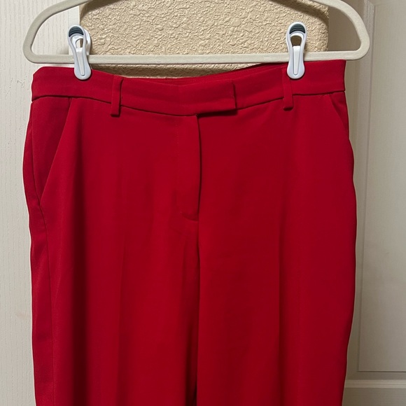 Express Editor Mid Rise Relaxed Trouser Pants Size 10S 10 S 10P LIPSTICK RED - Picture 6 of 10